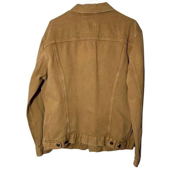 Levi Strauss Tan Men’s Brown Denim Cotton Trucker Jacket Size XL - Picture 7 of 10